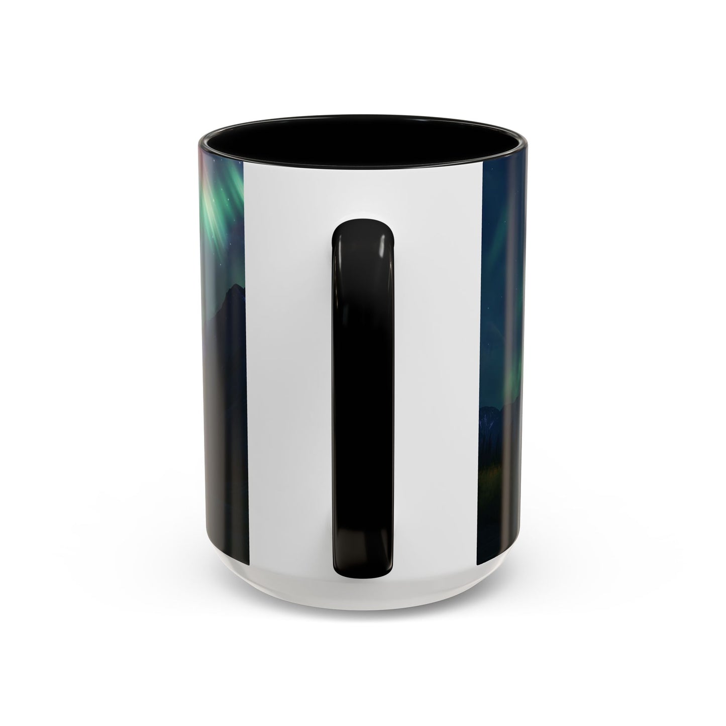 Illuminate Your Mornings: Northern Lights Accented Ceramic Mug 11, 15oz