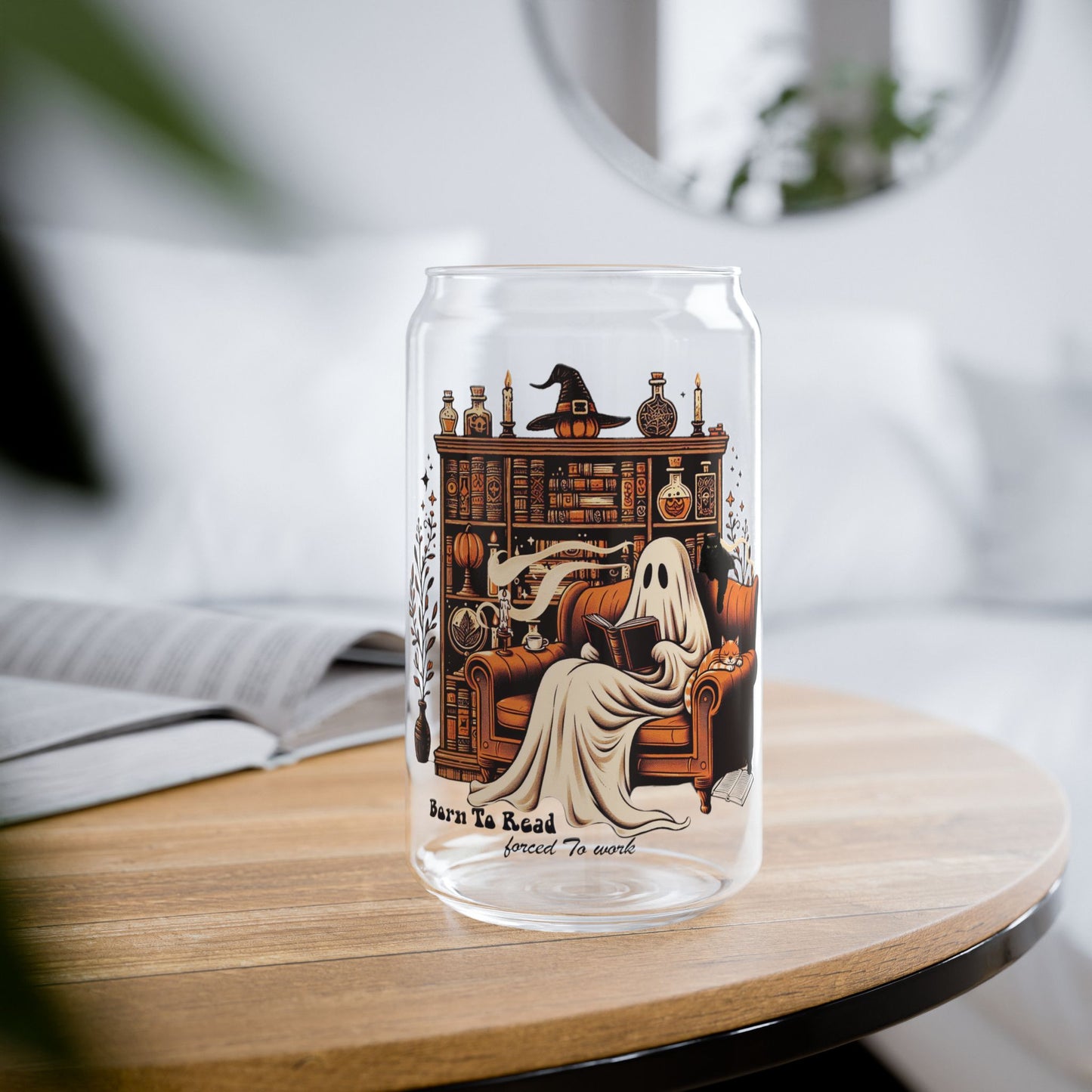 Halloween ghost mug | Sipper Glass 16oz |