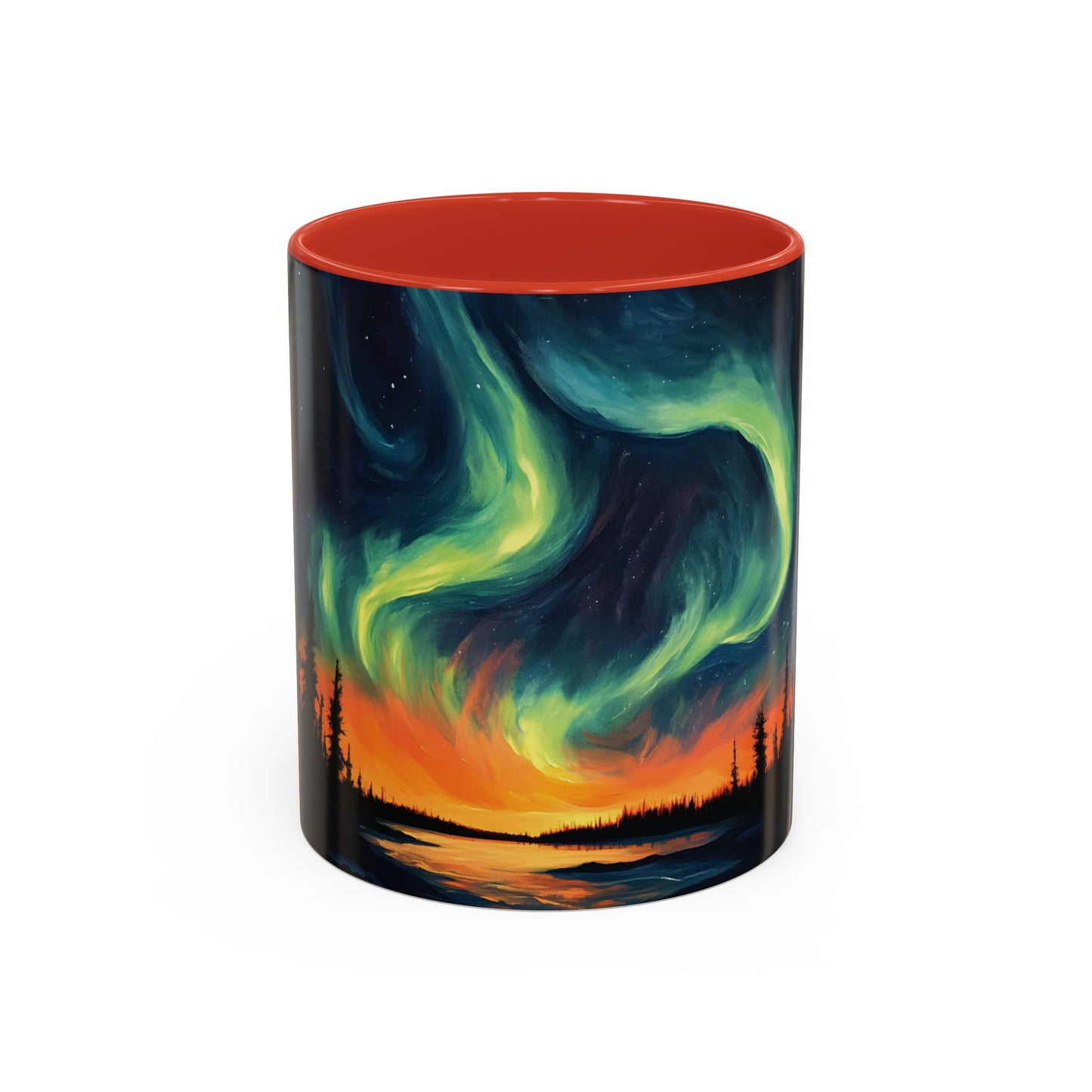 Aurora Borealis Accent Mug | Northern Lights Landscape Mug