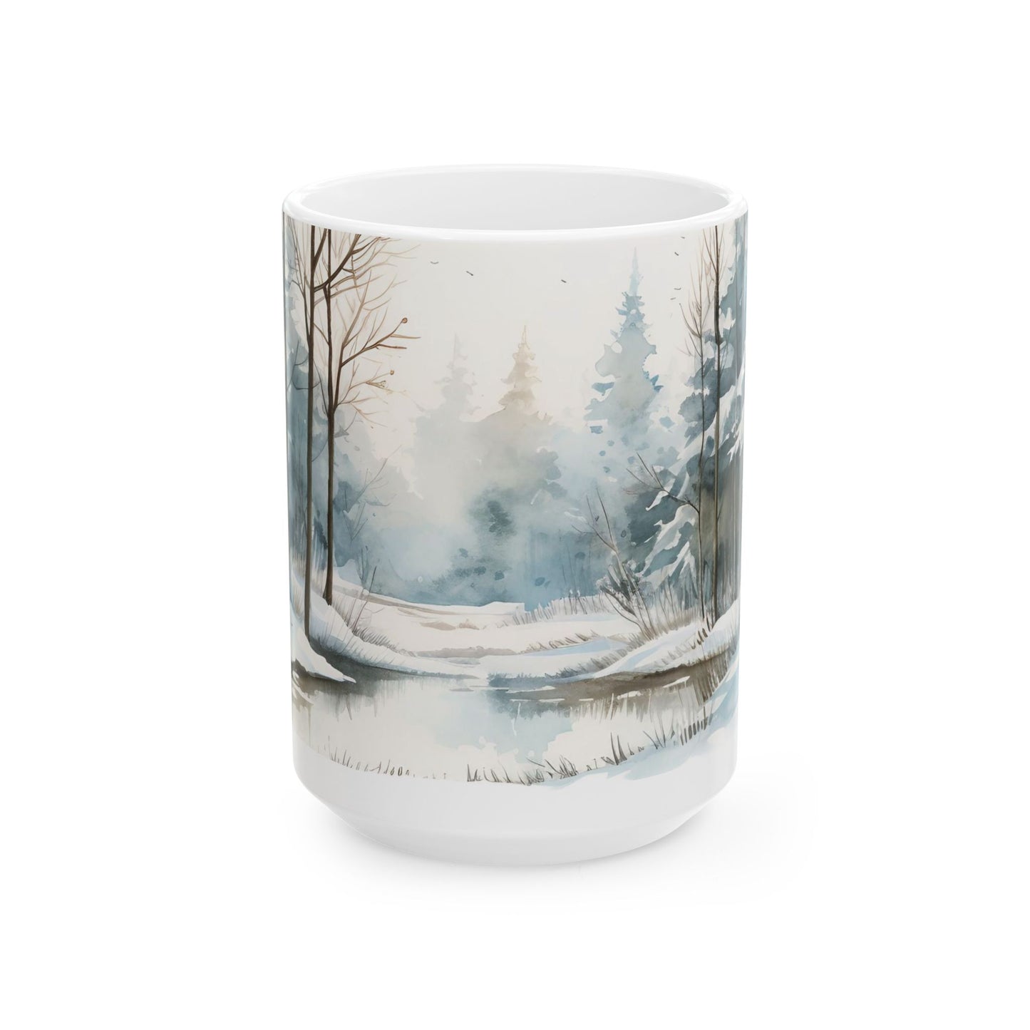 Winter Ceramic Mug 11oz, Christmas Gifts, Coffee Mug, Nature Mug, Unique Mugs