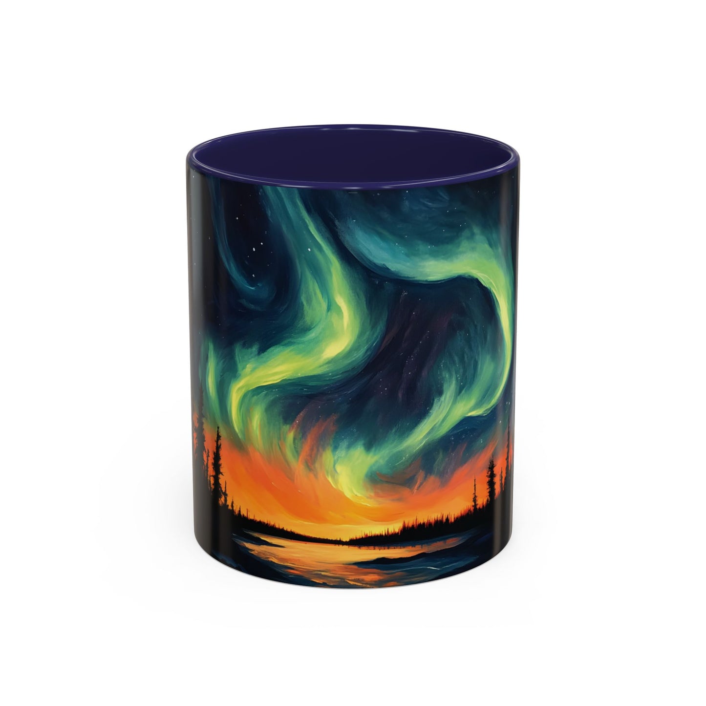 Aurora Borealis Accent Mug | Northern Lights Landscape Mug