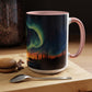 Aurora Borealis Accent Mug | Northern Lights Landscape Mug