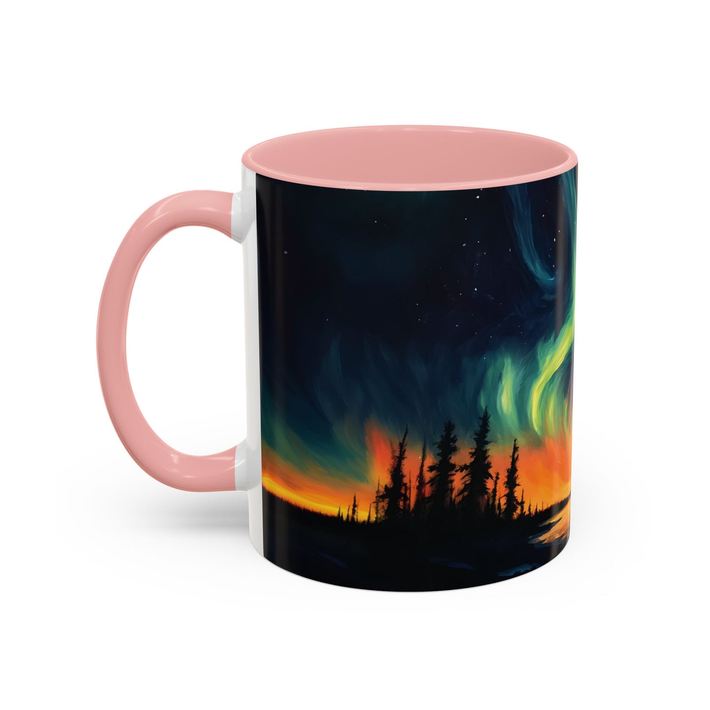 Aurora Borealis Accent Mug | Northern Lights Landscape Mug