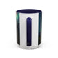 Illuminate Your Mornings: Northern Lights Accented Ceramic Mug 11, 15oz