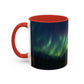 Illuminate Your Mornings: Northern Lights Accented Ceramic Mug 11, 15oz