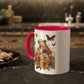 Capybara Family Autumn Mug | Whimsical 11oz Ceramic Coffee Cup with Color Accent