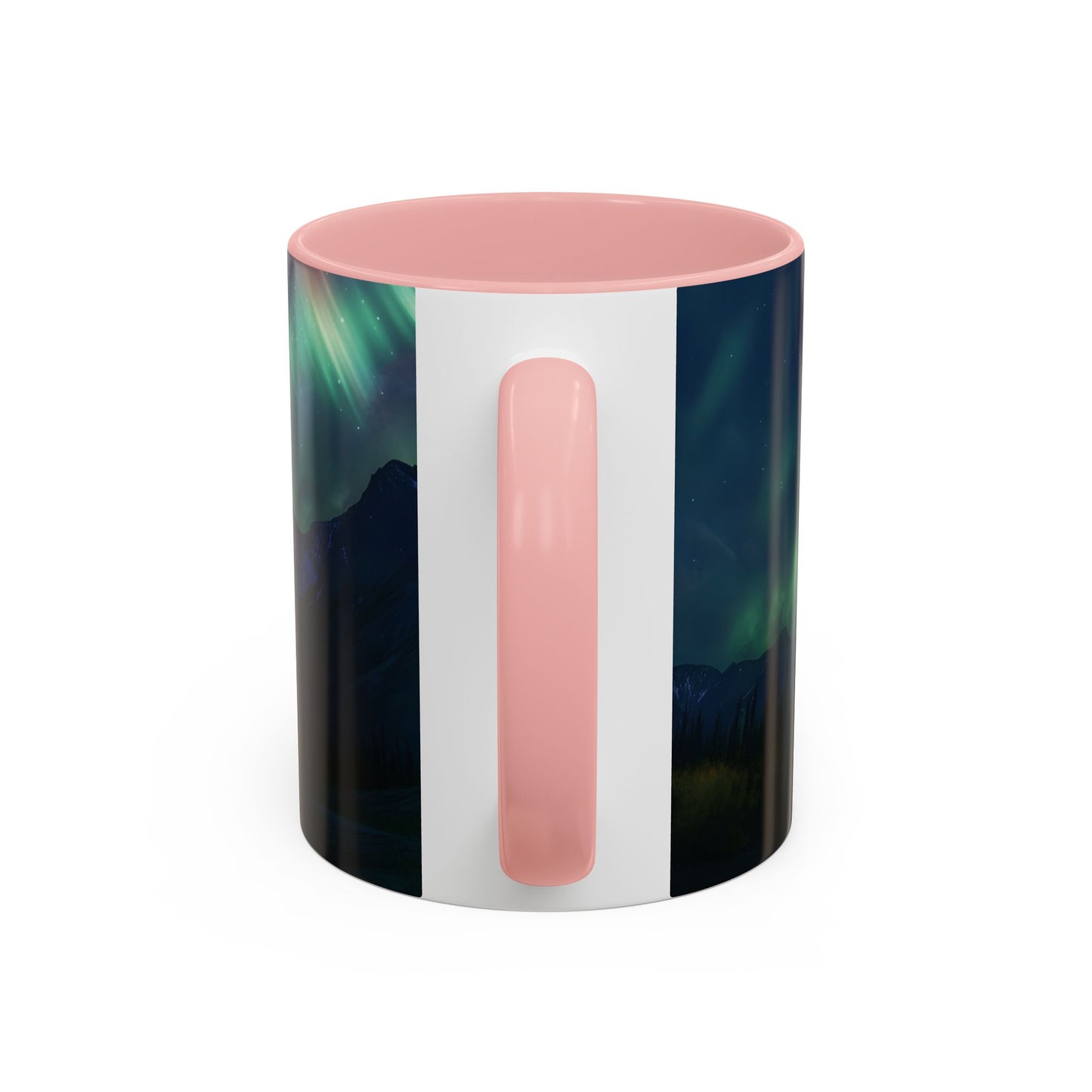 Illuminate Your Mornings: Northern Lights Accented Ceramic Mug 11, 15oz