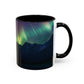 Illuminate Your Mornings: Northern Lights Accented Ceramic Mug 11, 15oz