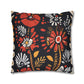 Boho Chic Floral Pillow Cover – Bold Indoor Decor | Spun Polyester Square Pillowcase | Decorative floral pillow