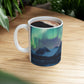 Aurora Borealis Ceramic Mug 11oz, Northern Lights, Dancing lights, Yukon, Alaska, Iceland, Scandinavia, Norway, Nature, Natural, Mountains