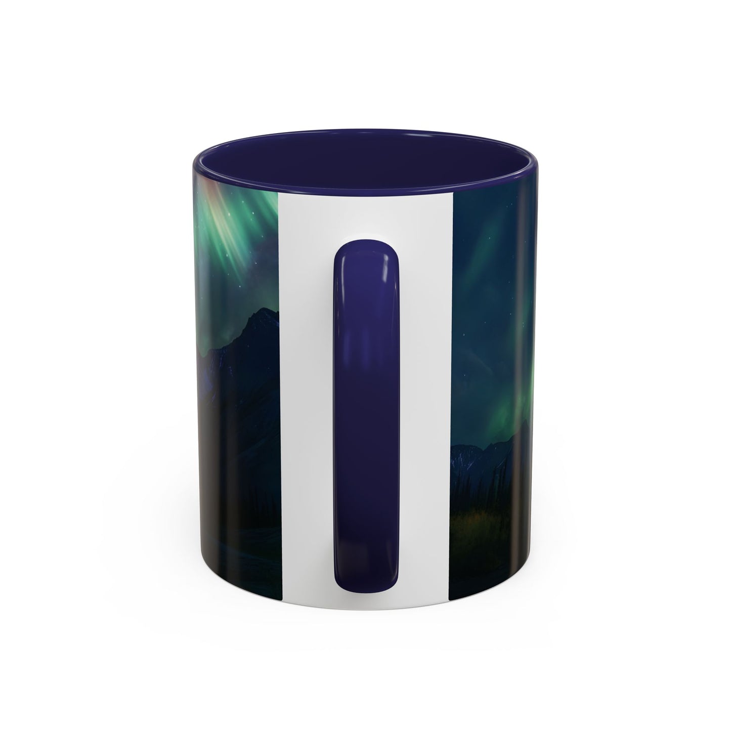 Illuminate Your Mornings: Northern Lights Accented Ceramic Mug 11, 15oz