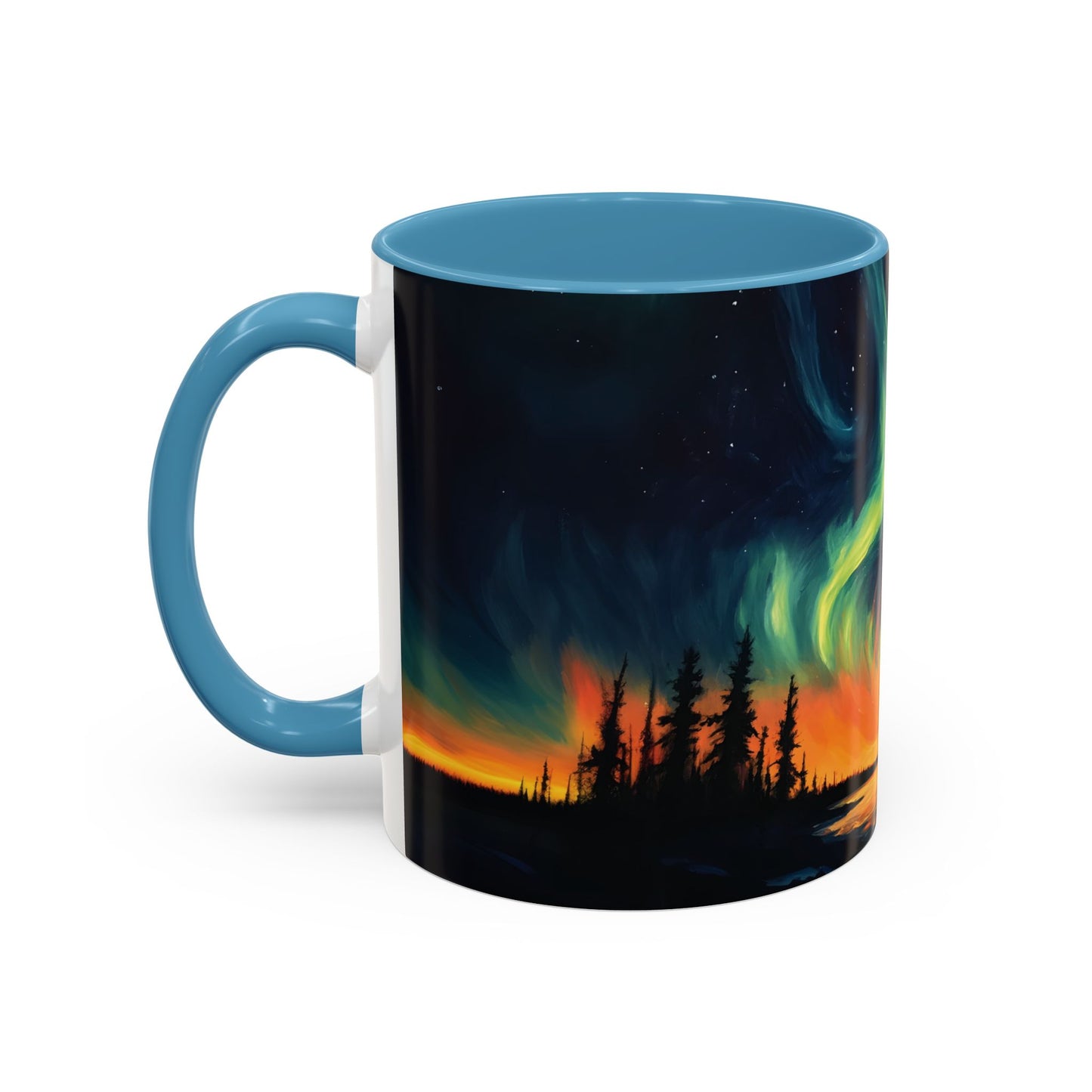 Aurora Borealis Accent Mug | Northern Lights Landscape Mug