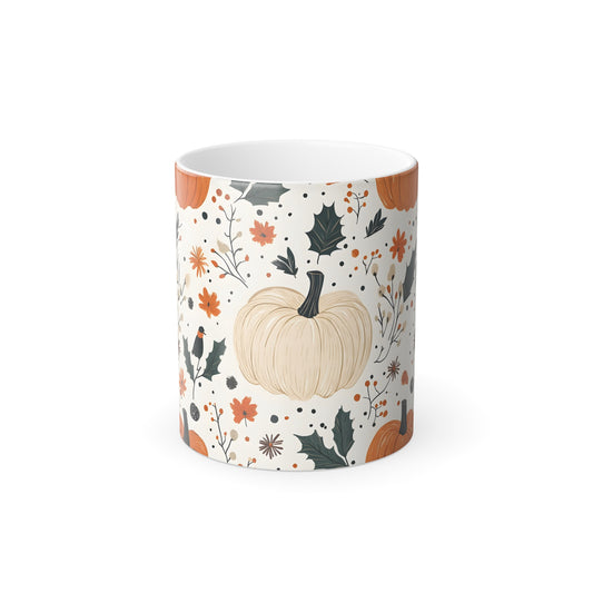 Autumn Festival Color Morphing Mug, Pumpkin Season Colour Heat Reactive Mug