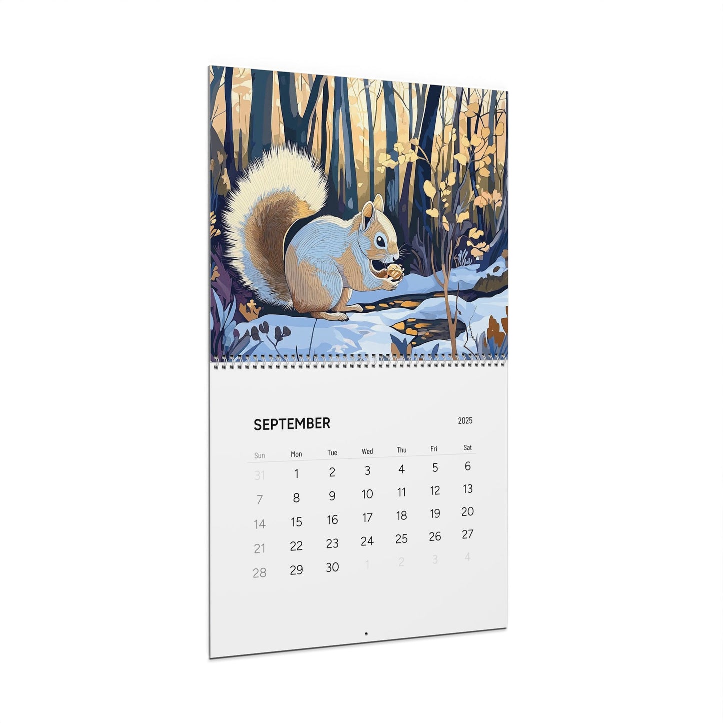 2025 Wall Calendar Squirrel Illustrations | 2025 Squirrel Art Calendar,  Perfect Gift for Animal & Nature Lovers