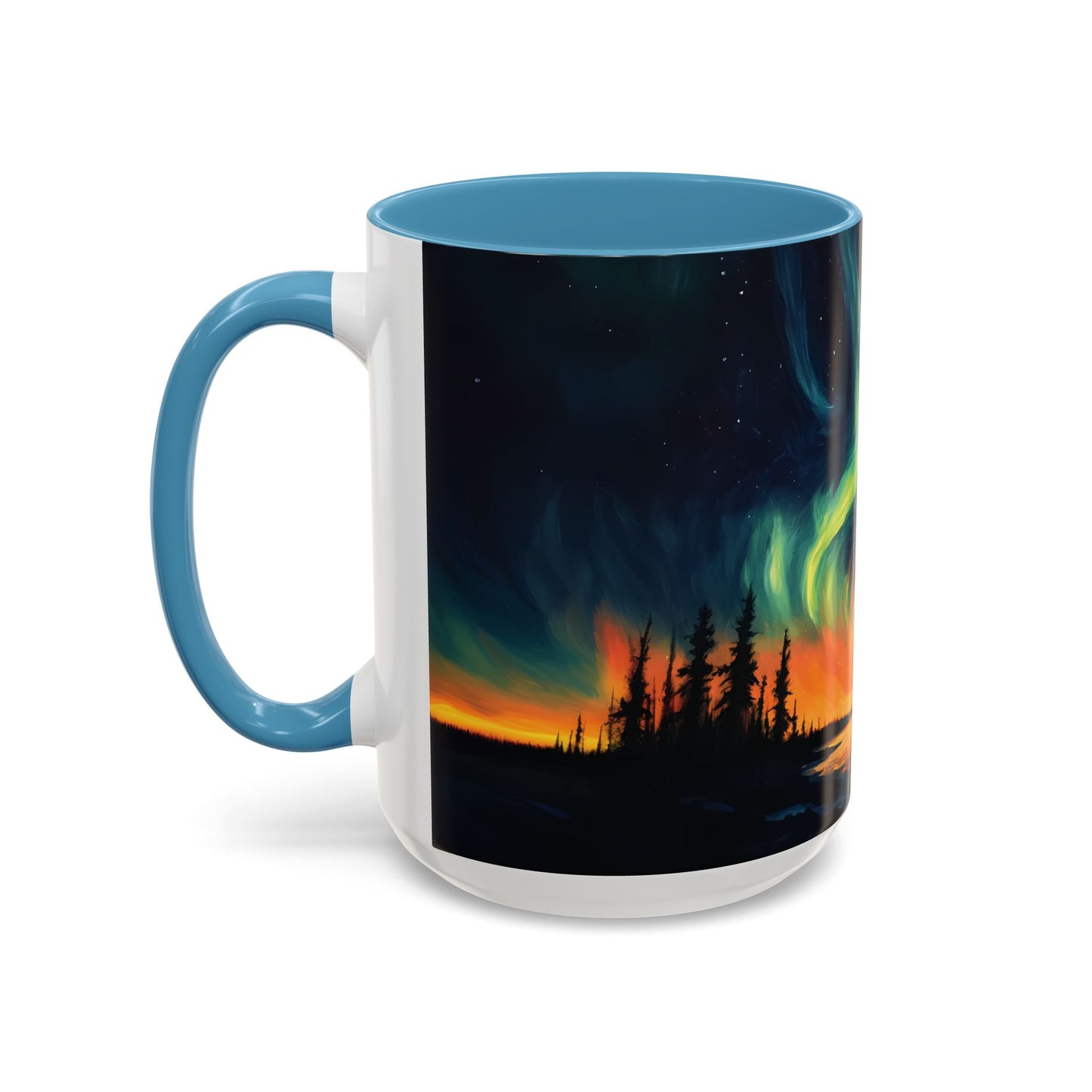 Aurora Borealis Accent Mug | Northern Lights Landscape Mug