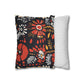 Boho Chic Floral Pillow Cover – Bold Indoor Decor | Spun Polyester Square Pillowcase | Decorative floral pillow