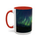 Illuminate Your Mornings: Northern Lights Accented Ceramic Mug 11, 15oz