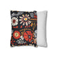 Boho Chic Floral Pillow Cover – Bold Indoor Decor | Spun Polyester Square Pillowcase | Decorative floral pillow