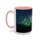 Illuminate Your Mornings: Northern Lights Accented Ceramic Mug 11, 15oz