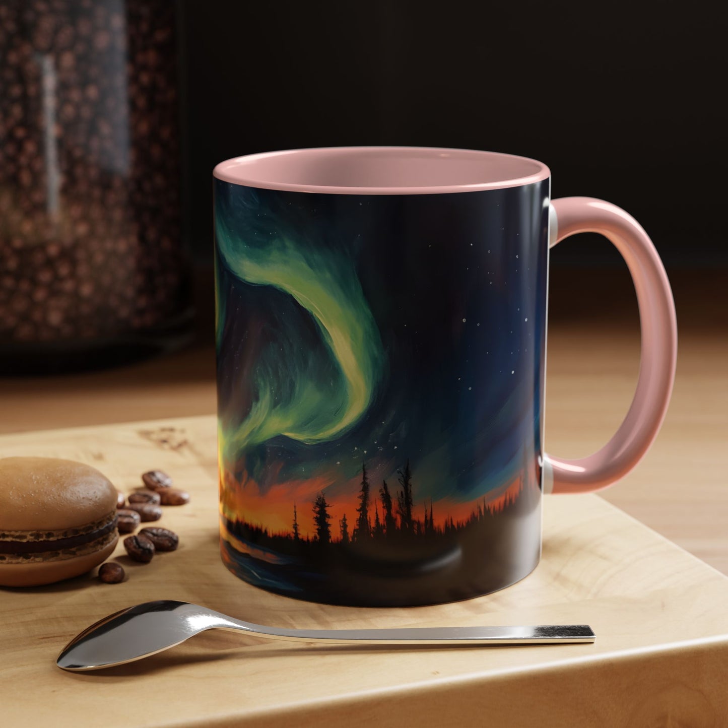 Aurora Borealis Accent Mug | Northern Lights Landscape Mug