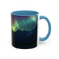 Illuminate Your Mornings: Northern Lights Accented Ceramic Mug 11, 15oz