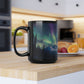 Enchanting Aurora Borealis Black Ceramic Mug | Northern Lights Mug