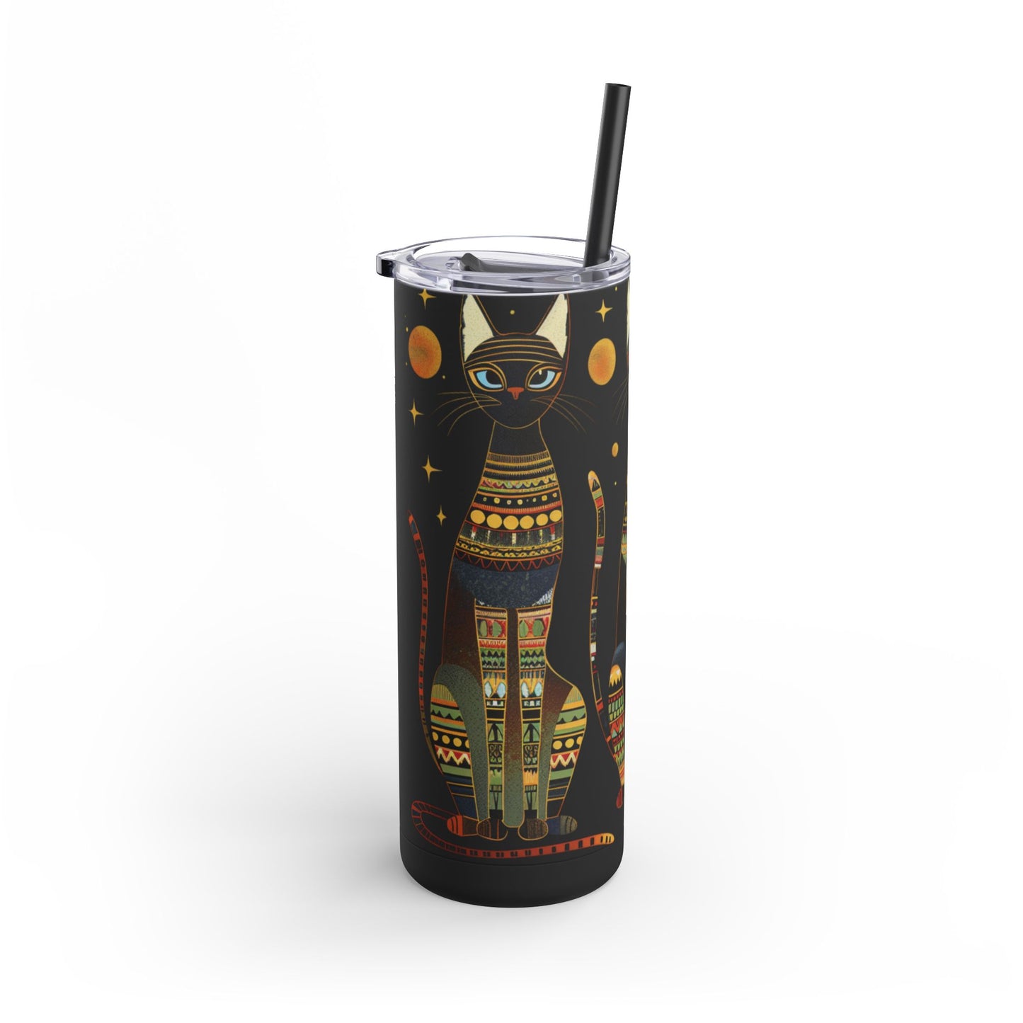 Hot and Cold Drink Tumbler | Artistic Cat Print Tumbler | Travel Coffee Mug | Cat Lover Gift