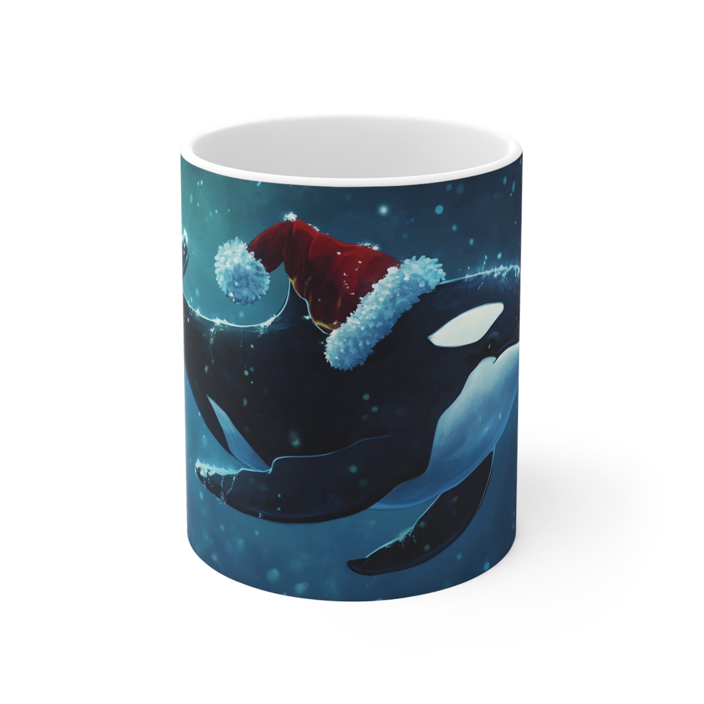 Orca Christmas Mug, Orca Holiday Mug, Killer Whale Mug, Orca Gift Idea, Mug 11oz