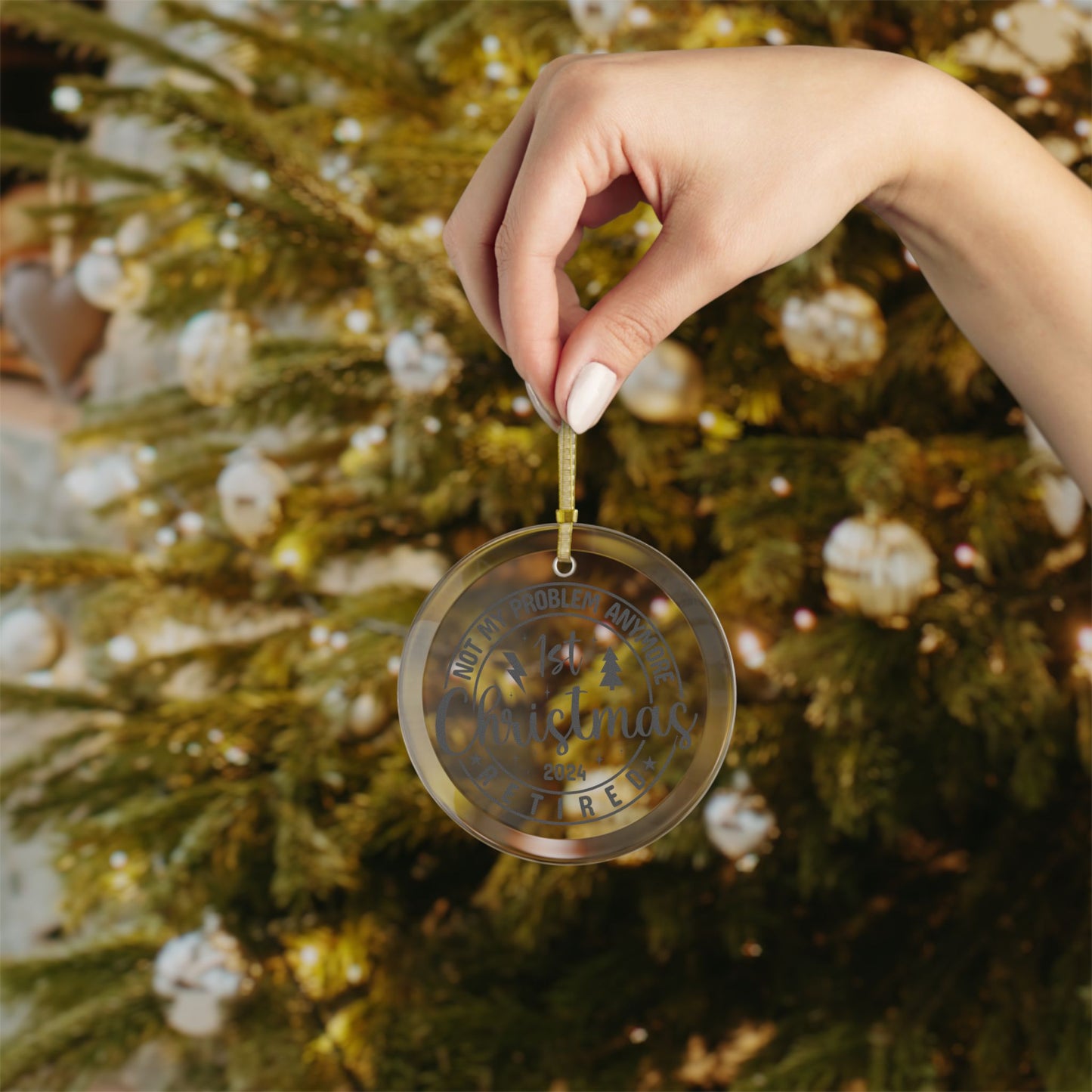 First Christmas Retired 2024 Ornament, Fun Holiday Keepsake for New Retirees! First Christmas Retired Glass Ornaments