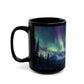 Enchanting Aurora Borealis Black Ceramic Mug | Northern Lights Mug