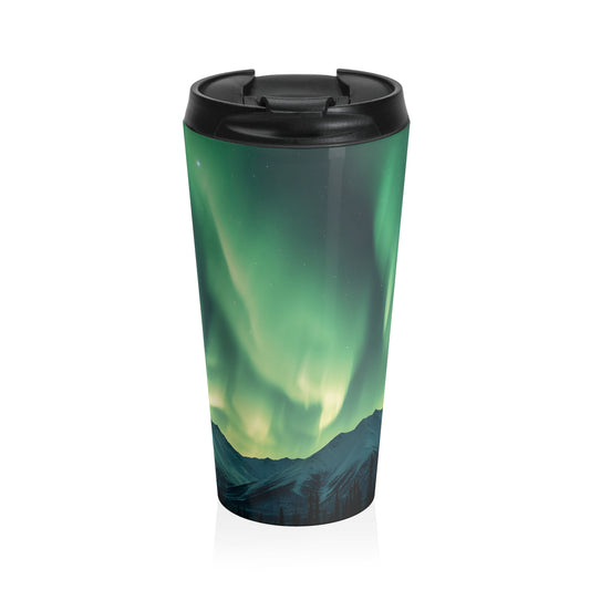 Aurora Borealis Travel Tumbler | 15oz Stainless Steel Insulated Mug