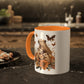 Capybara Family Autumn Mug | Whimsical 11oz Ceramic Coffee Cup with Color Accent