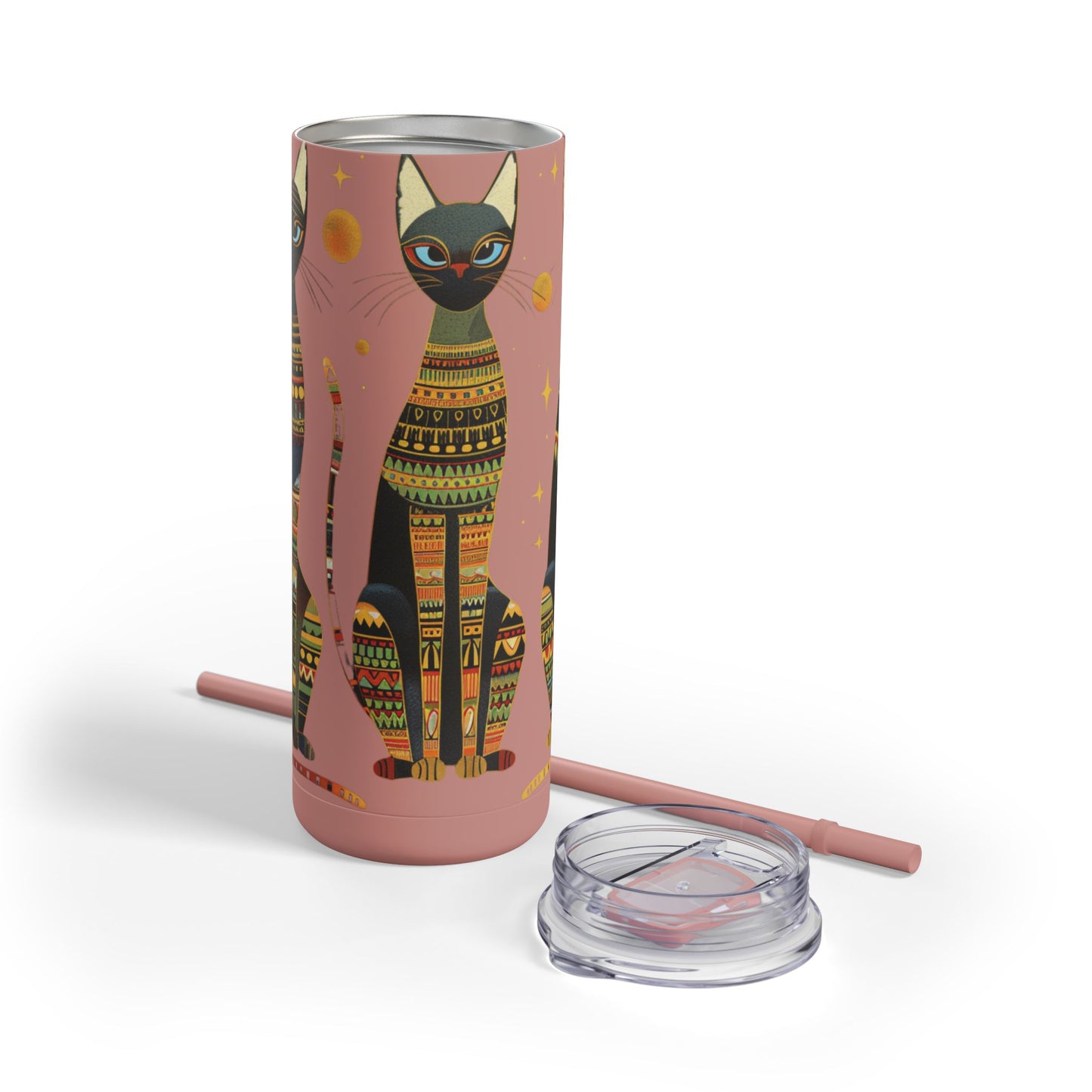 Hot and Cold Drink Tumbler | Artistic Cat Print Tumbler | Travel Coffee Mug | Cat Lover Gift