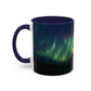 Illuminate Your Mornings: Northern Lights Accented Ceramic Mug 11, 15oz