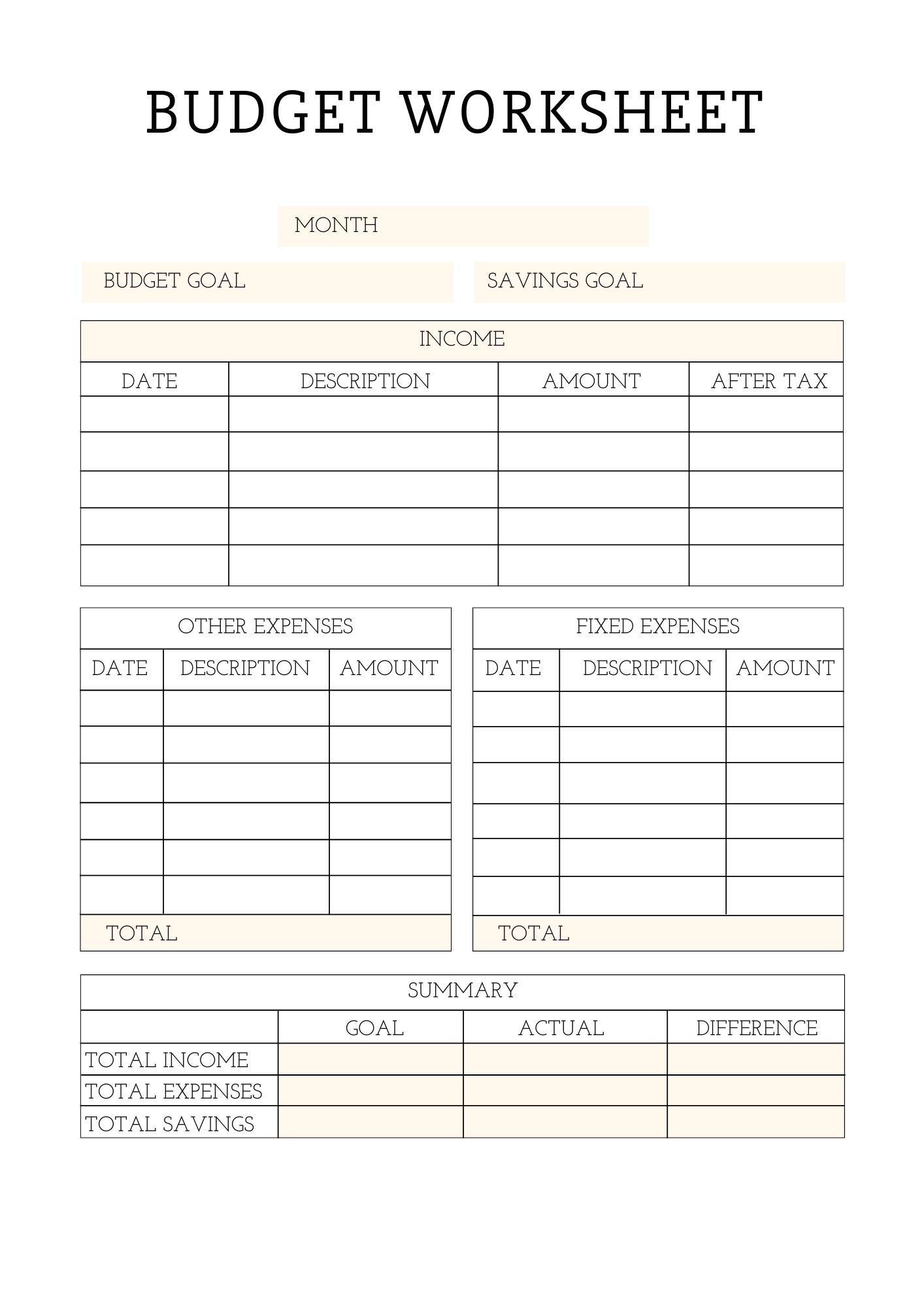 Printable Budget Planner for Sale