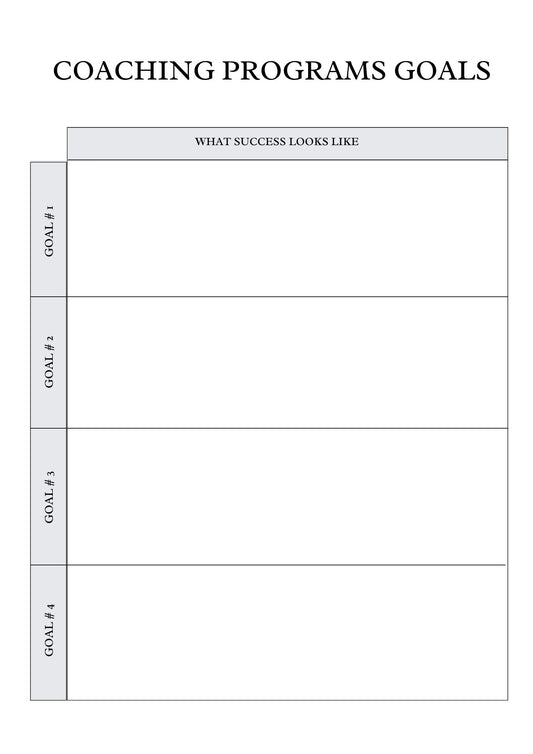 Printable coaching tool for coaches